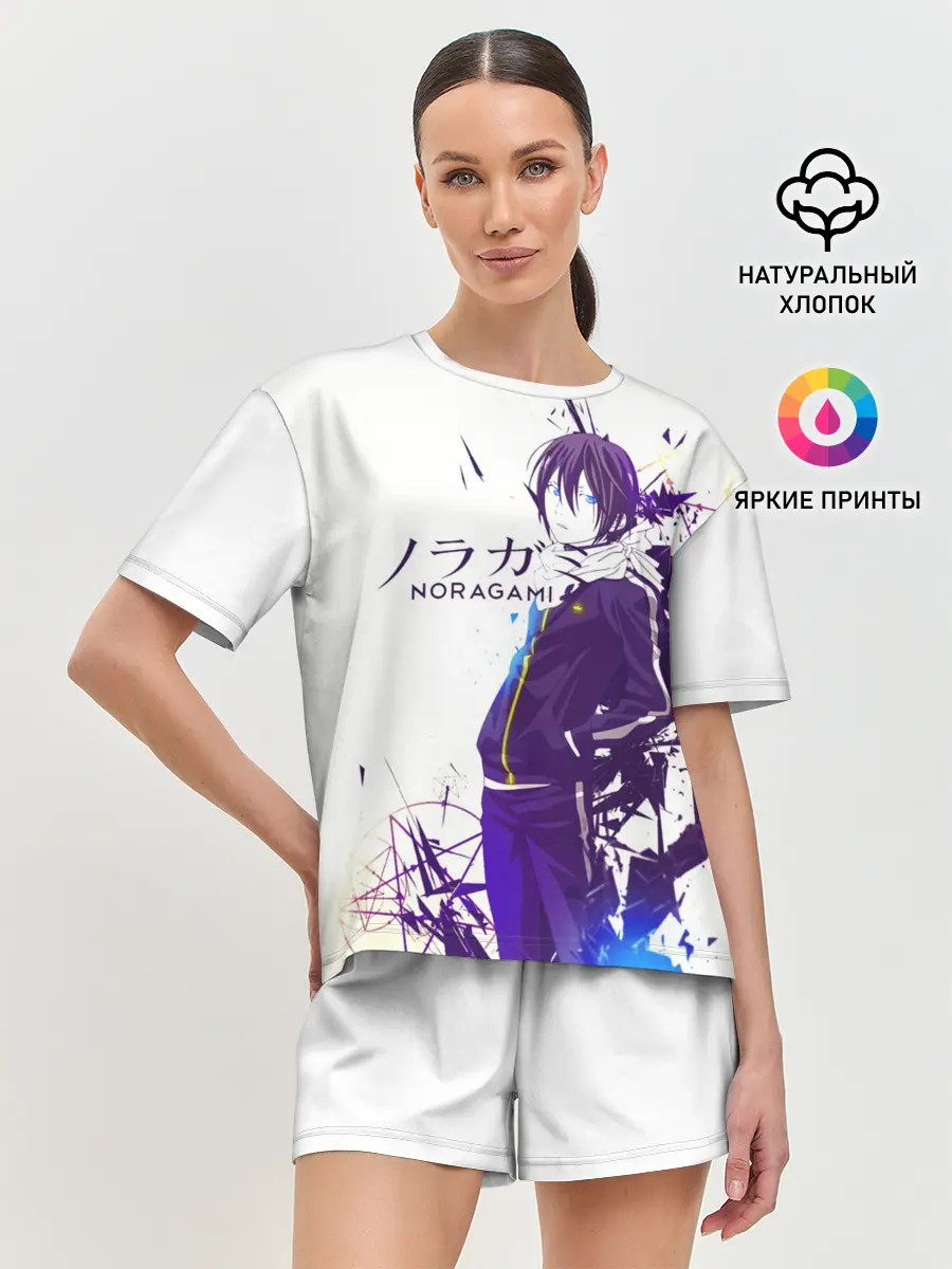 Женская пижама с шортами / NORAGAMI Yato blue