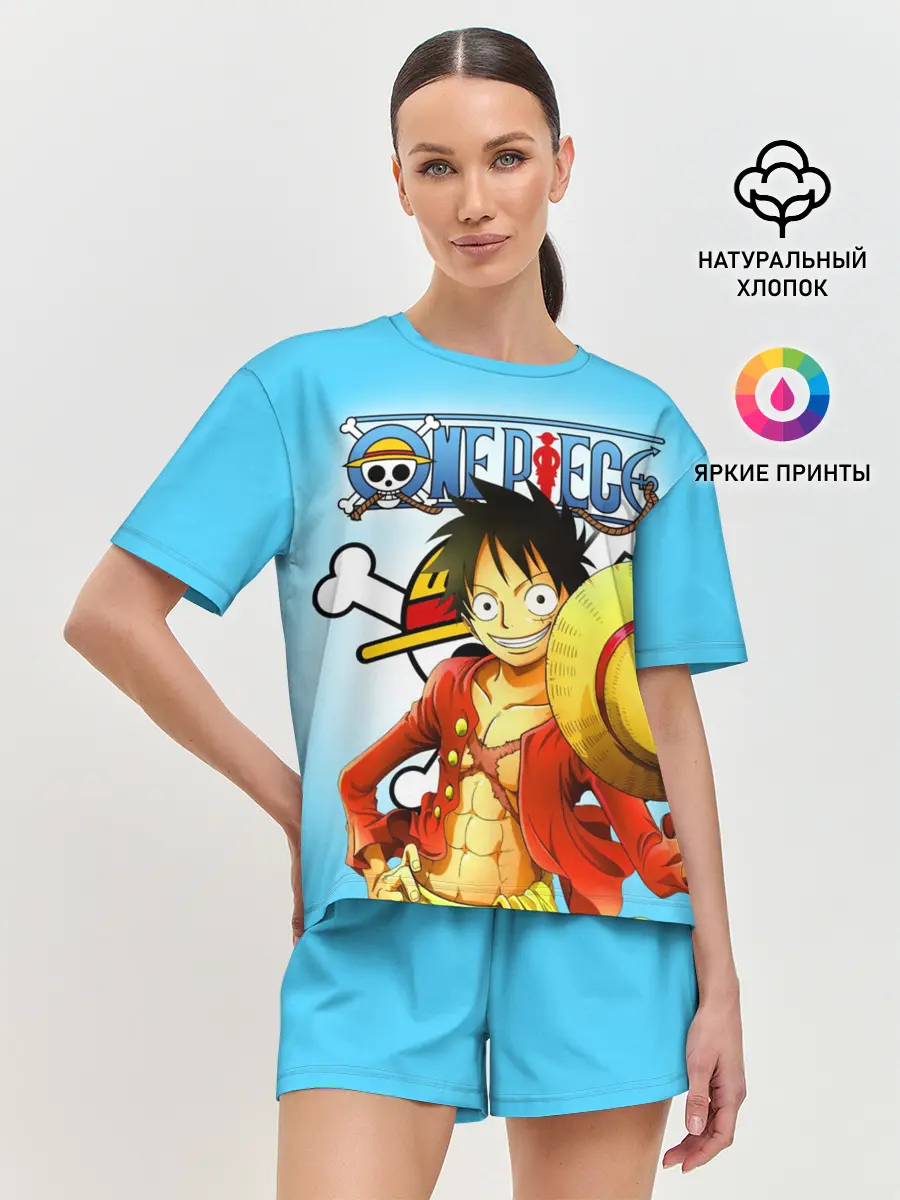 Женская пижама с шортами / One Piece шляпа