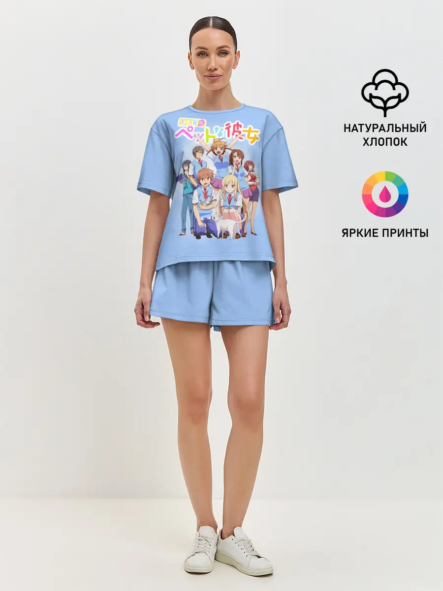 Женская пижама с шортами / Кошечка из Сакурасо