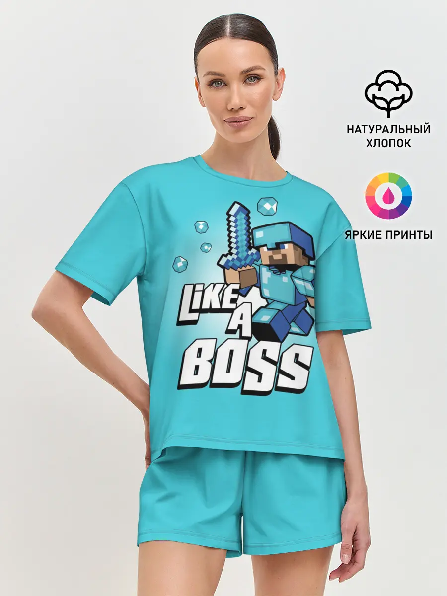 Женская пижама с шортами / Майнкрафт