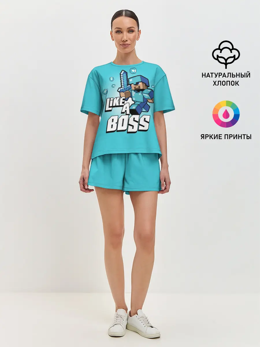 Женская пижама с шортами / Майнкрафт