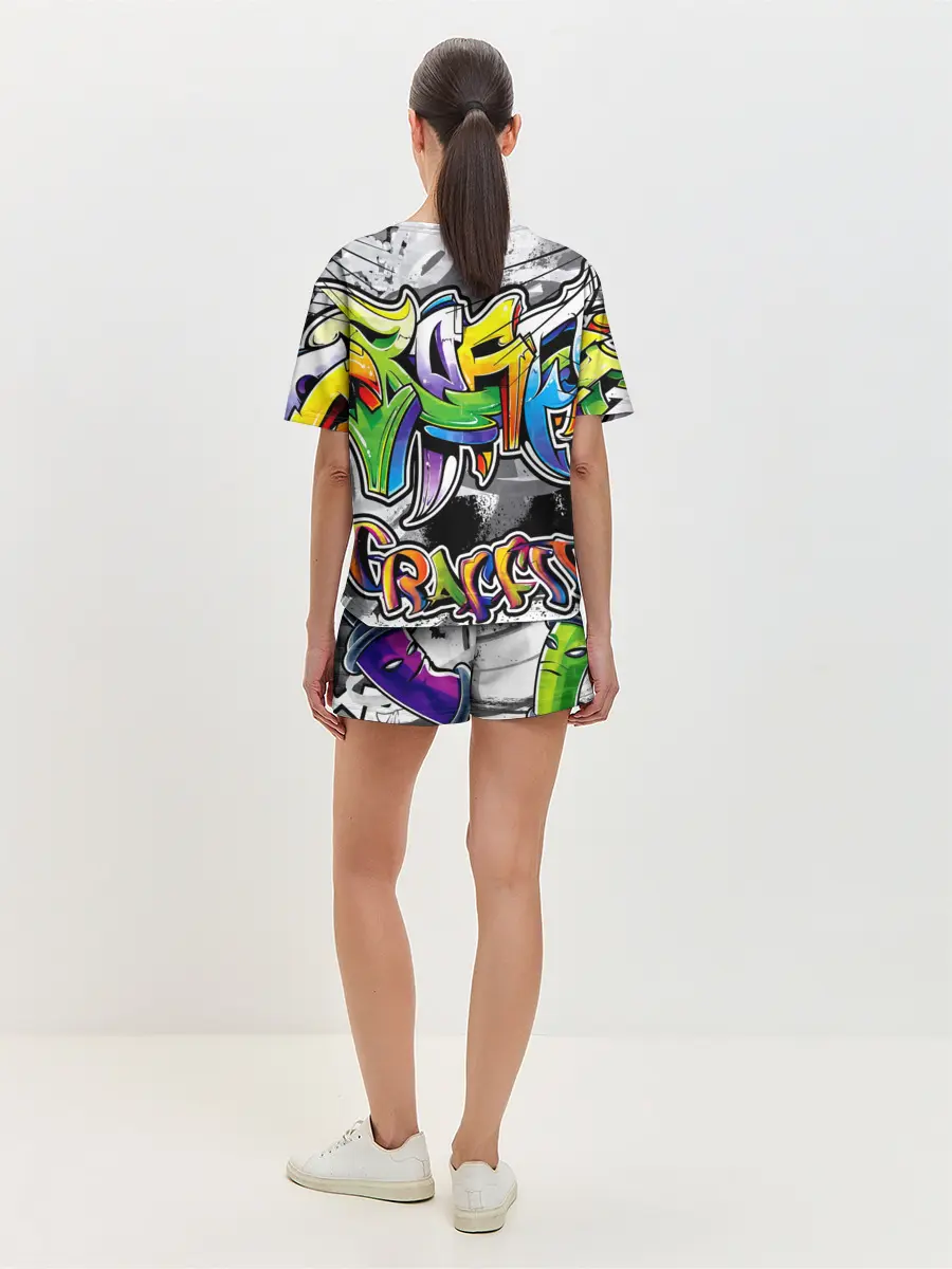 Женская пижама с шортами / city street