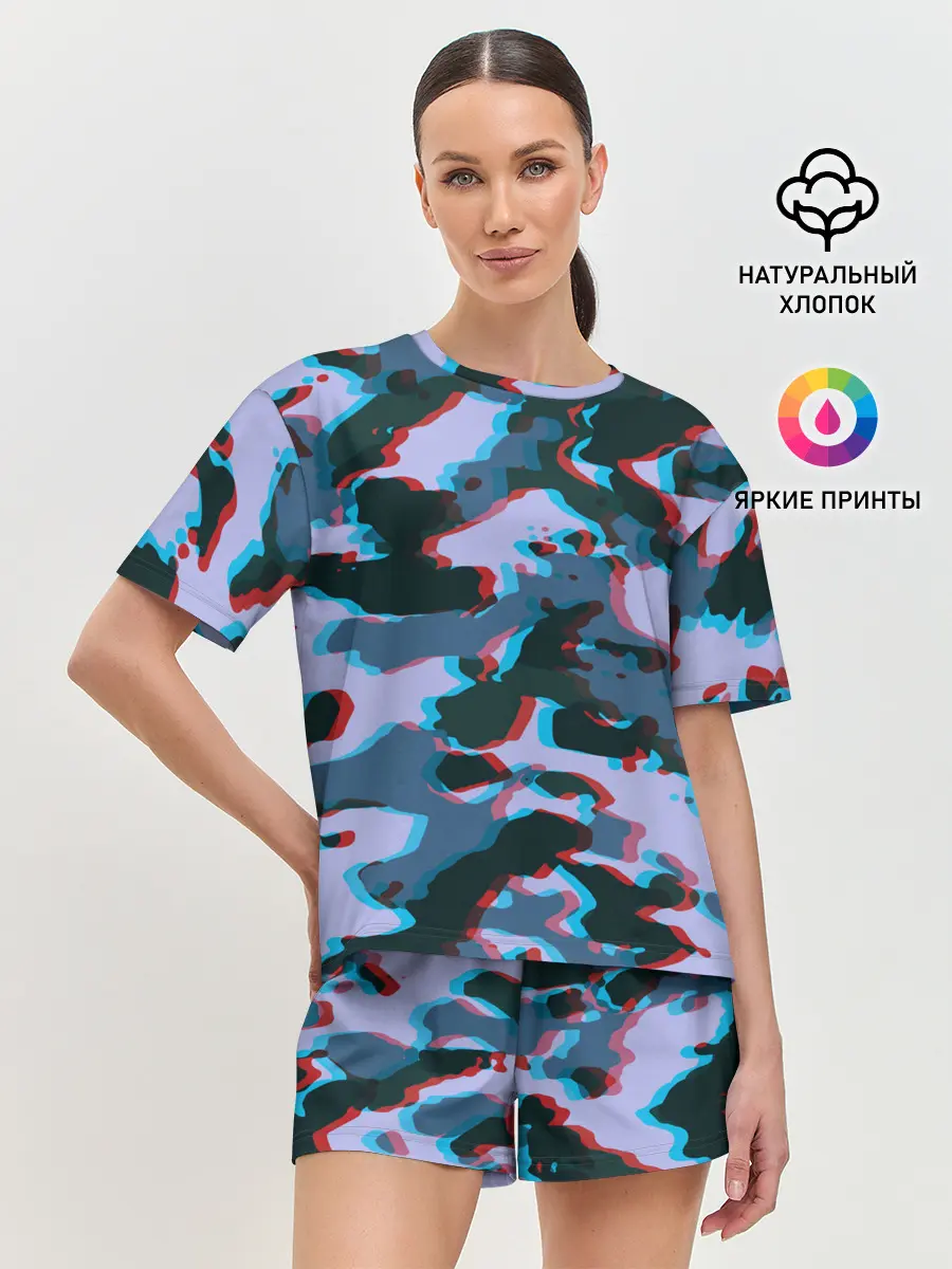 Женская пижама с шортами / Камуфляж
