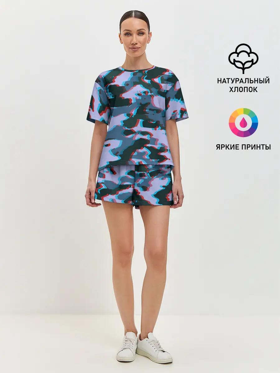 Женская пижама с шортами / Камуфляж