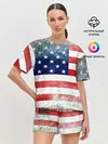 Женская пижама с шортами / Америка Флаг