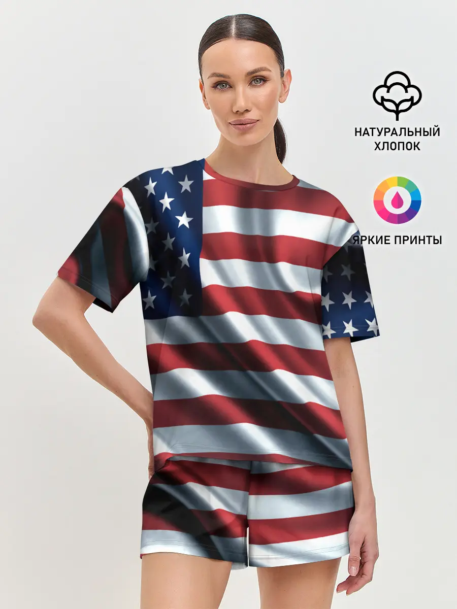 Женская пижама с шортами / Символика Америки