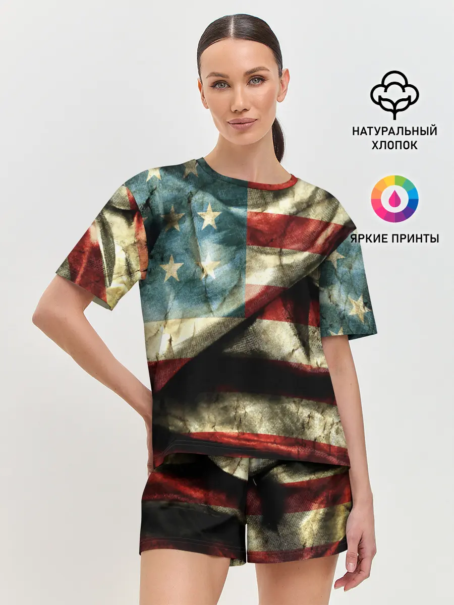 Женская пижама с шортами / USA 3D