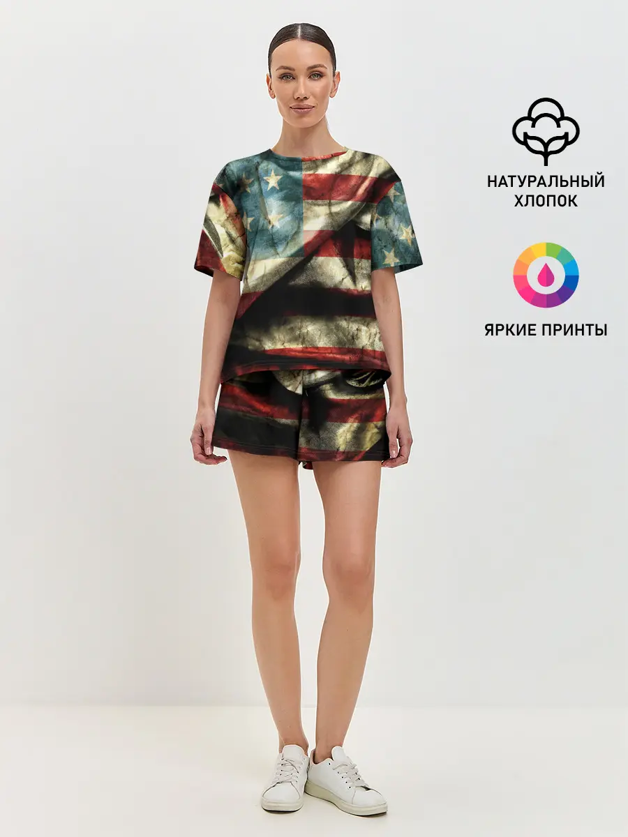 Женская пижама с шортами / USA 3D