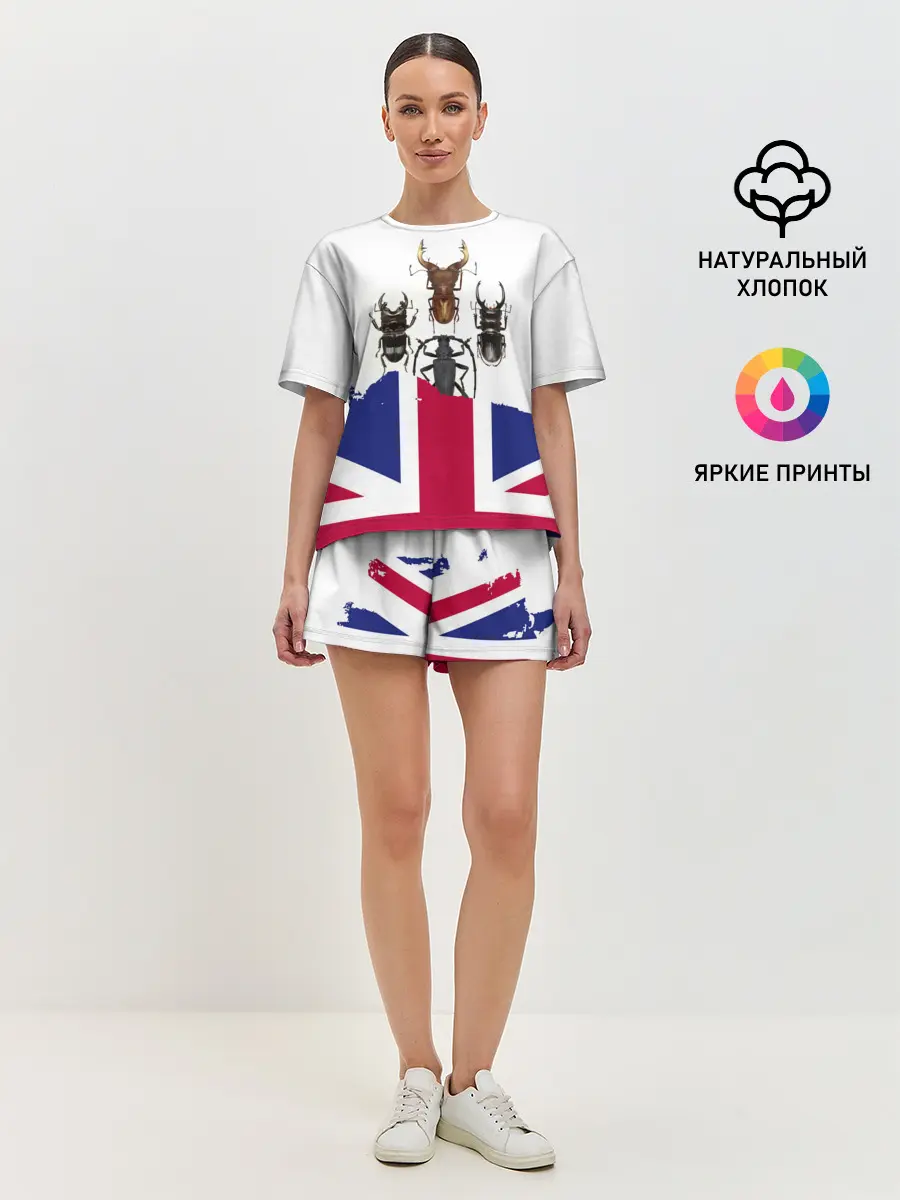 Женская пижама с шортами / Жуки