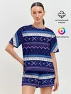 Женская пижама с шортами / Яркий узор 2