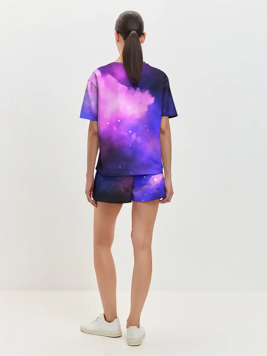 Женская пижама с шортами / космос
