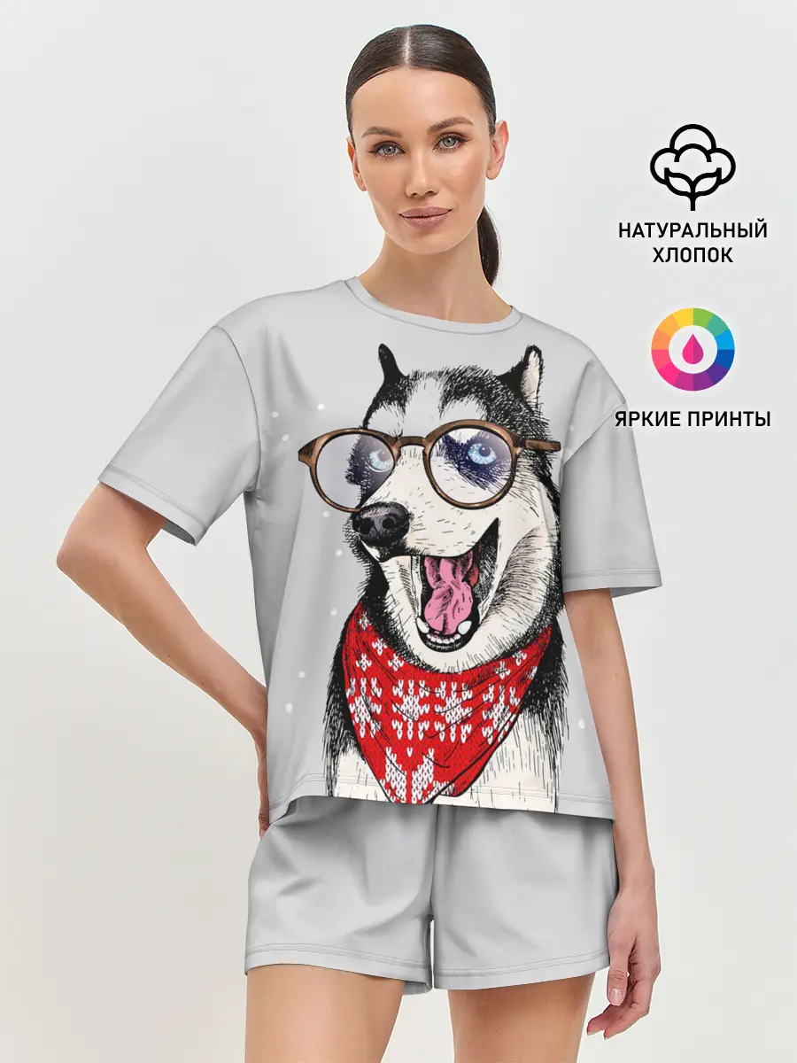 Женская пижама с шортами / Хаски