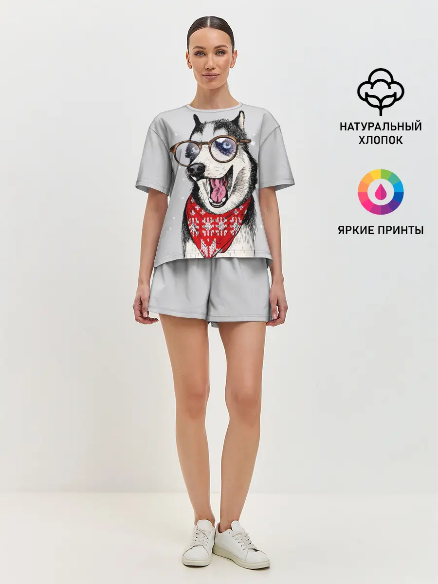 Женская пижама с шортами / Хаски