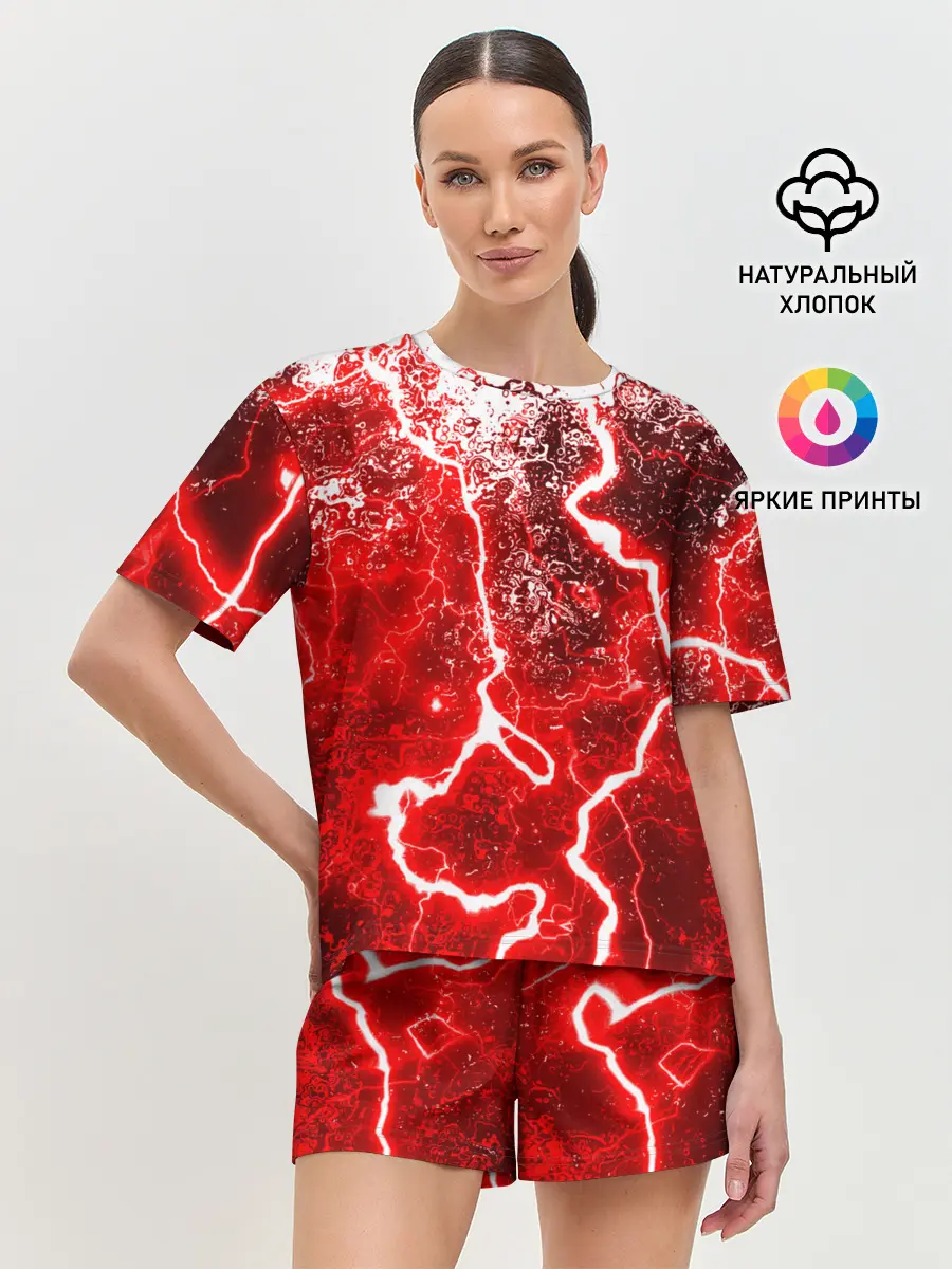 Женская пижама с шортами / БРЫЗГИ КРАСОК