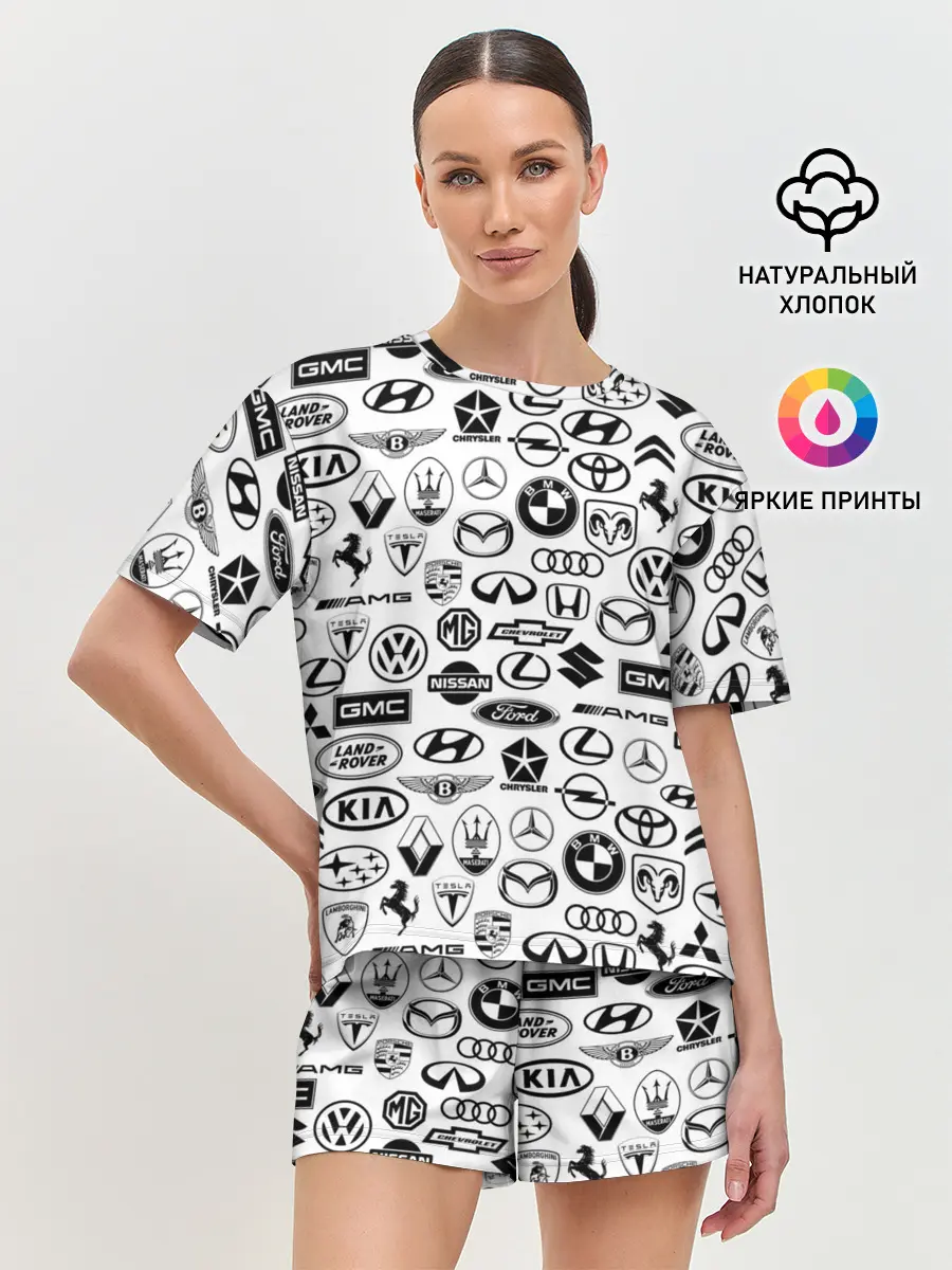 Женская пижама с шортами / ЛОГОТИПЫ АВТО