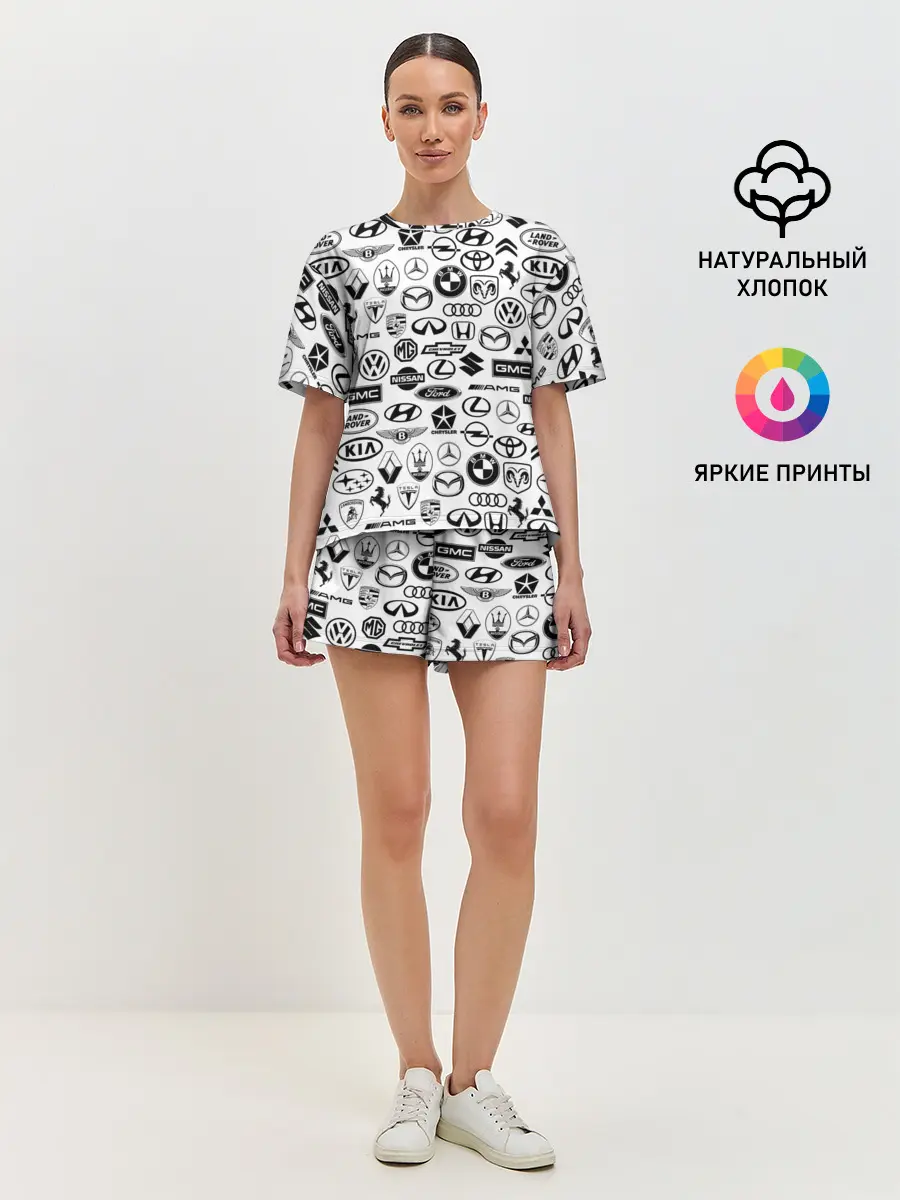 Женская пижама с шортами / ЛОГОТИПЫ АВТО