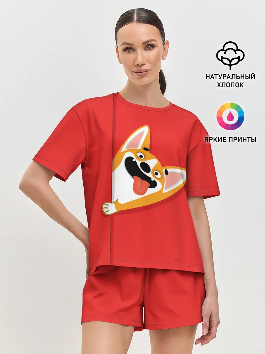 Женская пижама с шортами / Вельш Корги Пемброк