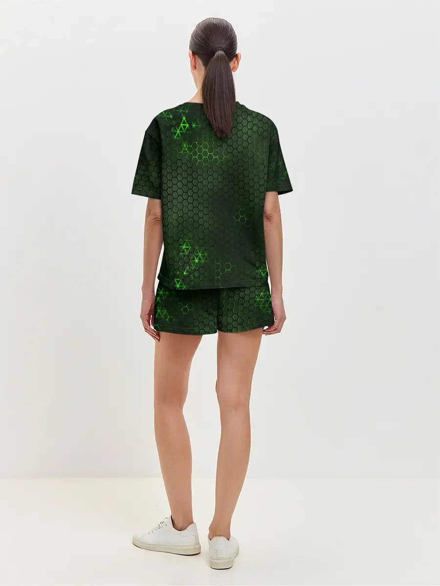 Женская пижама с шортами / ЗЕЛЕНАЯ БРОНЯ / GREEN STEEL