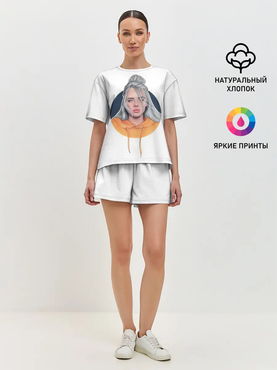 Женская пижама с шортами / Billie Eilish art 1