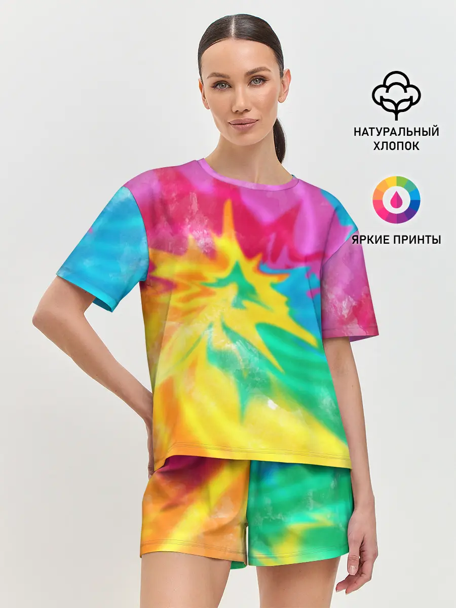 Женская пижама с шортами / Tie-Dye