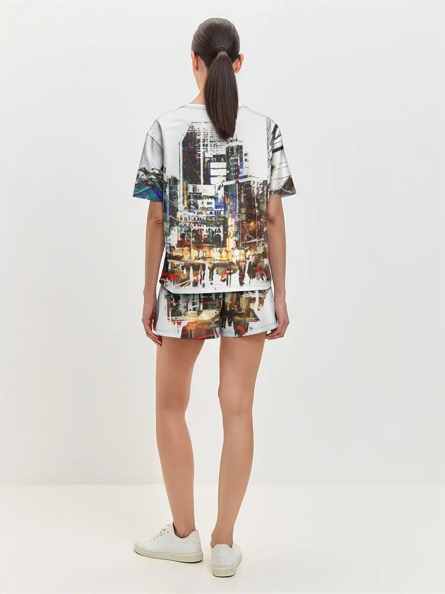 Женская пижама с шортами / Мегаполис