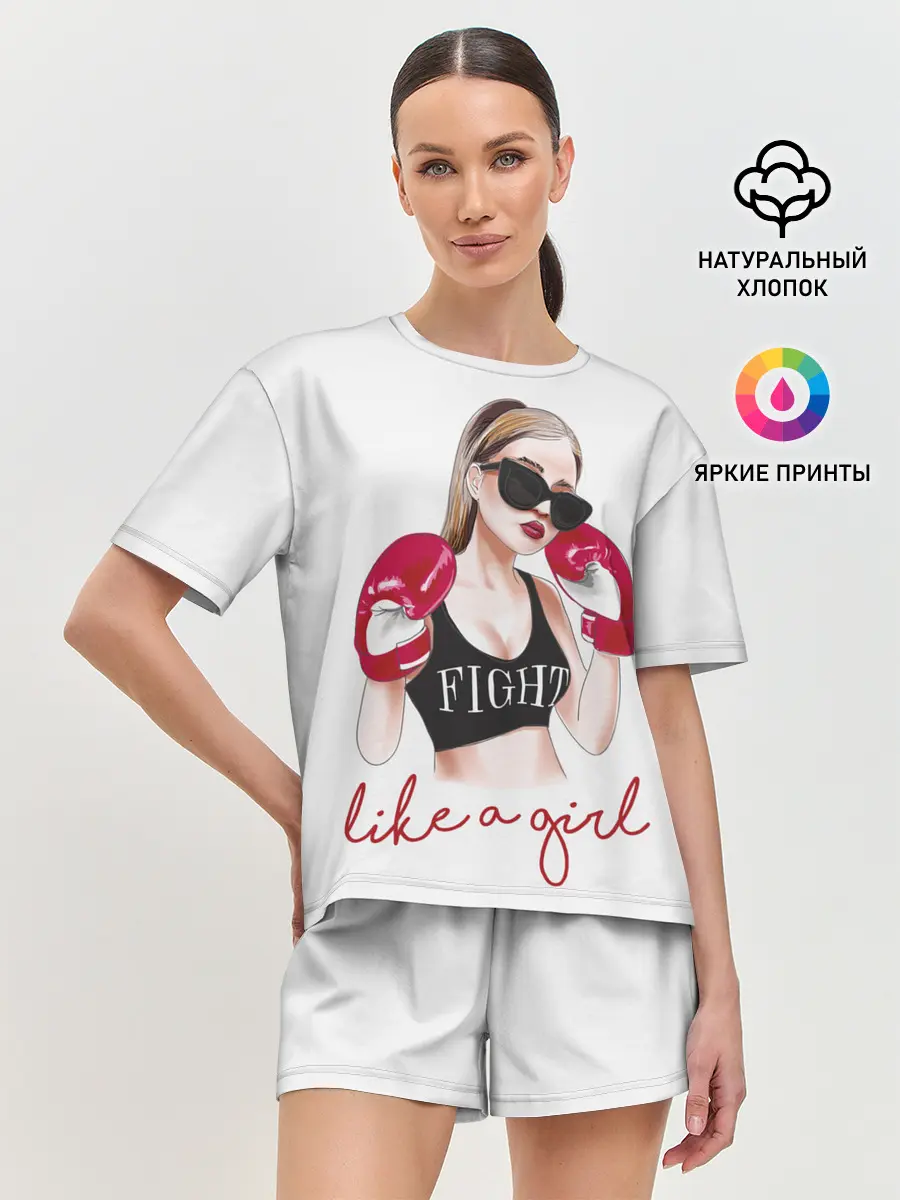 Женская пижама с шортами / Дерись, как девчонка