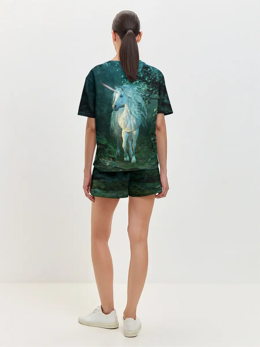 Женская пижама с шортами / Единорог