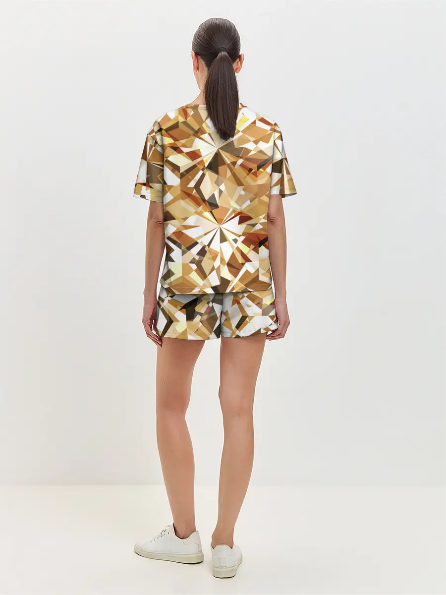 Женская пижама с шортами / Желтые бриллианты