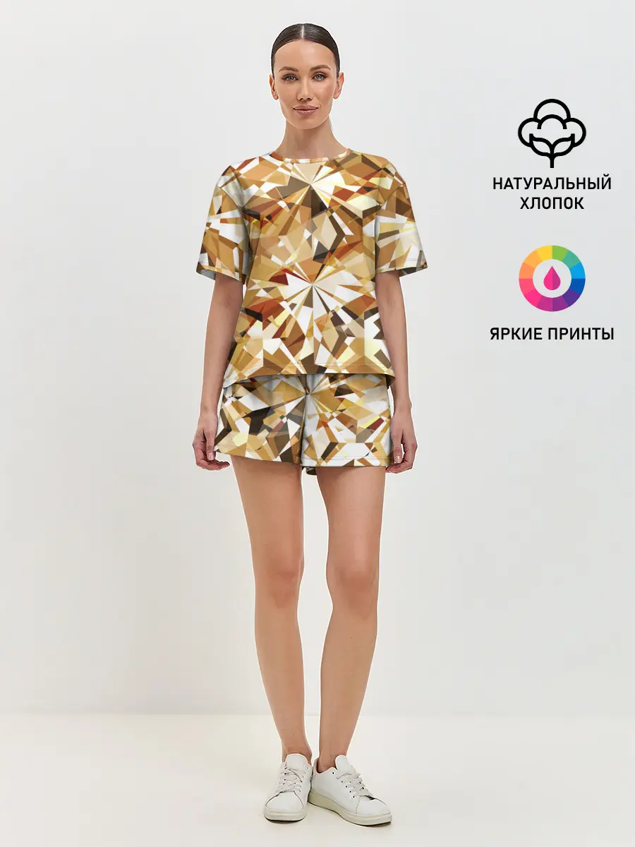 Женская пижама с шортами / Желтые бриллианты