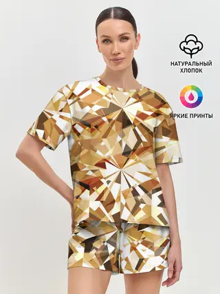 Женская пижама с шортами / Желтые бриллианты