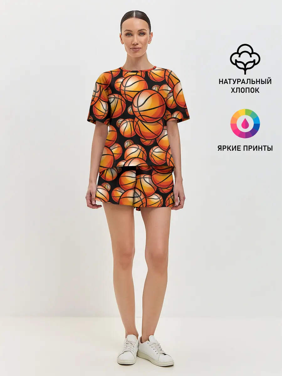 Женская пижама с шортами / Баскетбольные мячи
