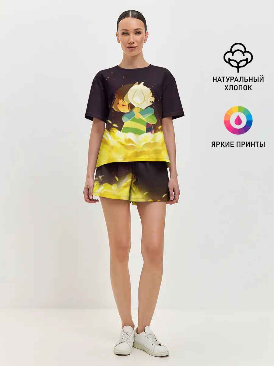 Женская пижама с шортами / Фриск и Азриэль - UNDERTALE