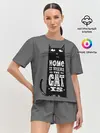 Женская пижама с шортами / Дом там, где твой кот