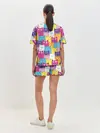 Женская пижама с шортами / Разноцветные котики