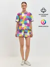 Женская пижама с шортами / Разноцветные котики