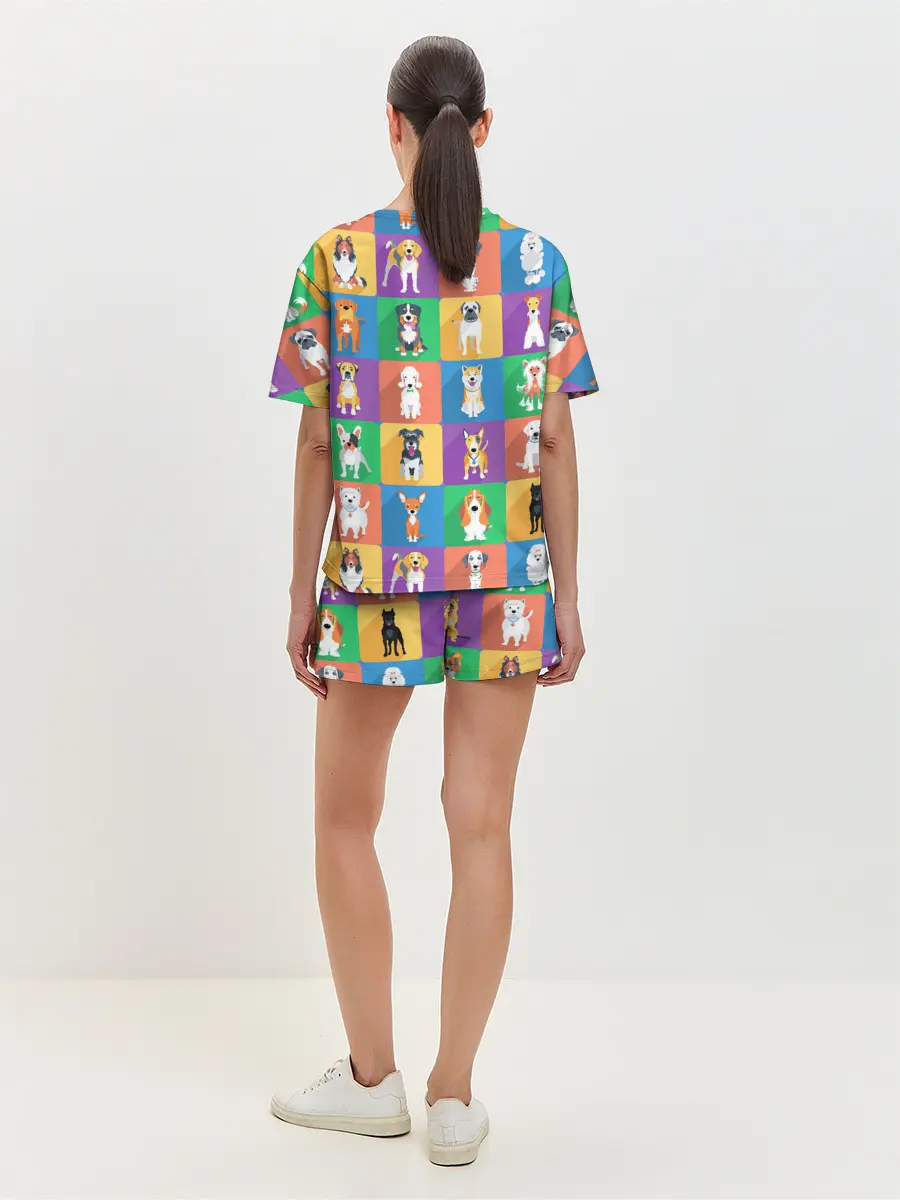 Женская пижама с шортами / Забавные собаки
