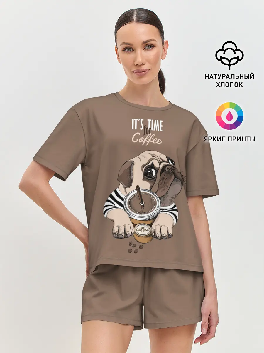 Женская пижама с шортами / Its time for coffee