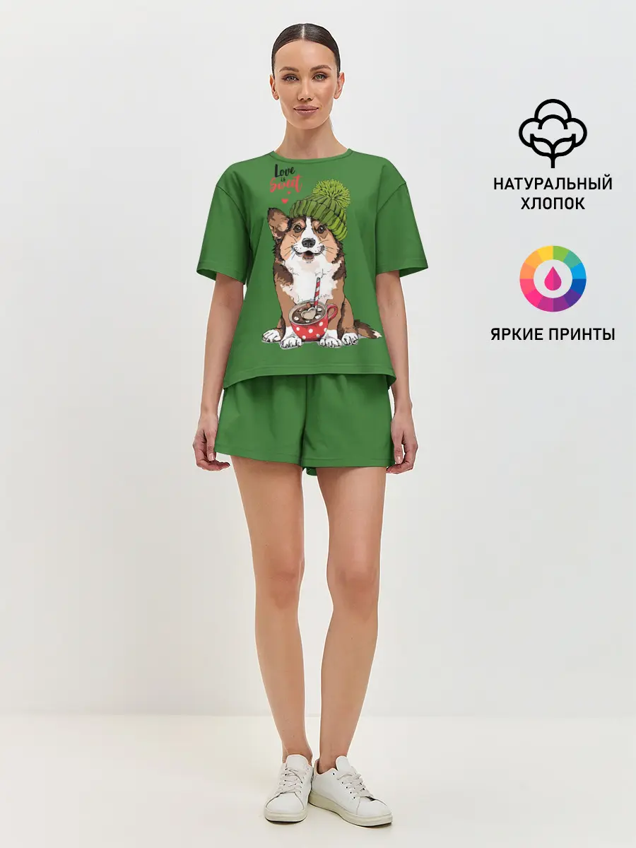 Женская пижама с шортами / Love is sweet