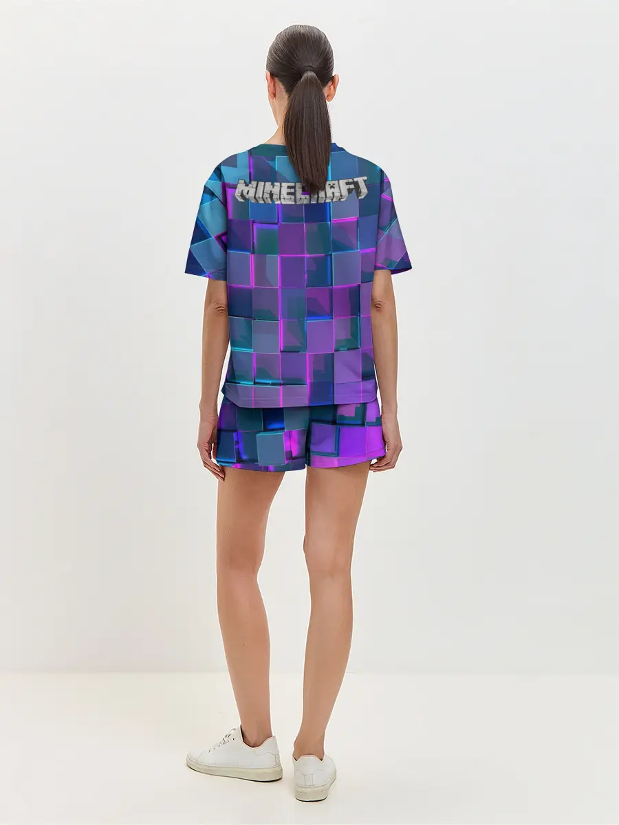 Женская пижама с шортами / Майнкрафт на скиле