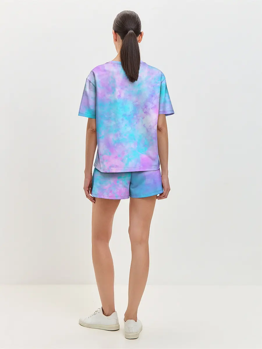 Женская пижама с шортами / Мрамор Tie Dye