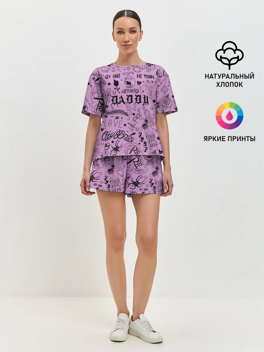 Женская пижама с шортами / Lil Peep Tattoo