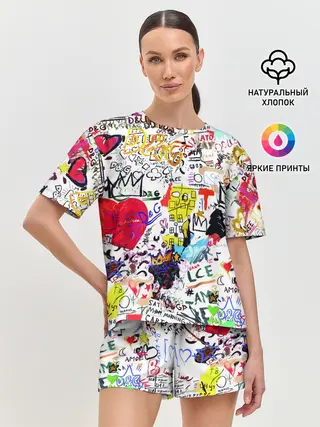 Женская пижама с шортами / DG paint