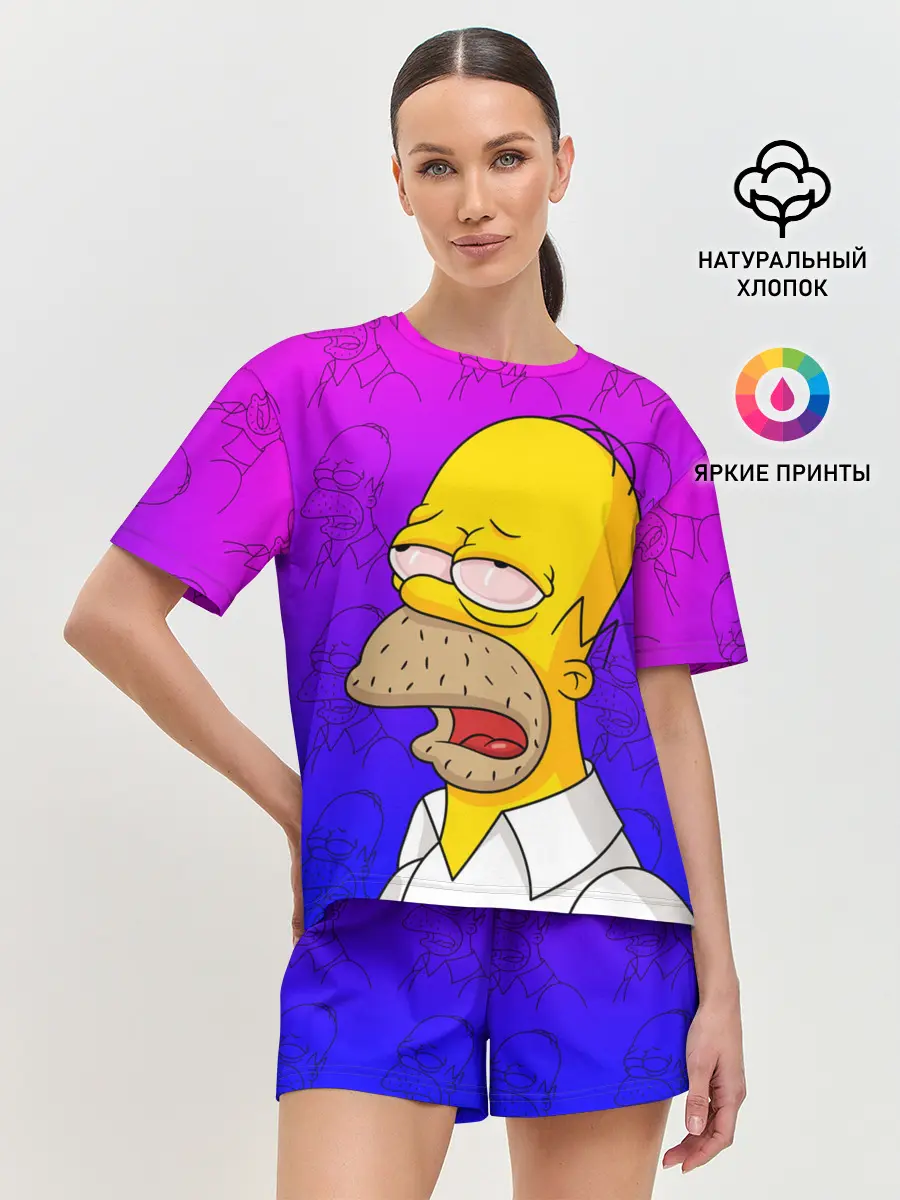 Женская пижама с шортами / Уставший Гомер