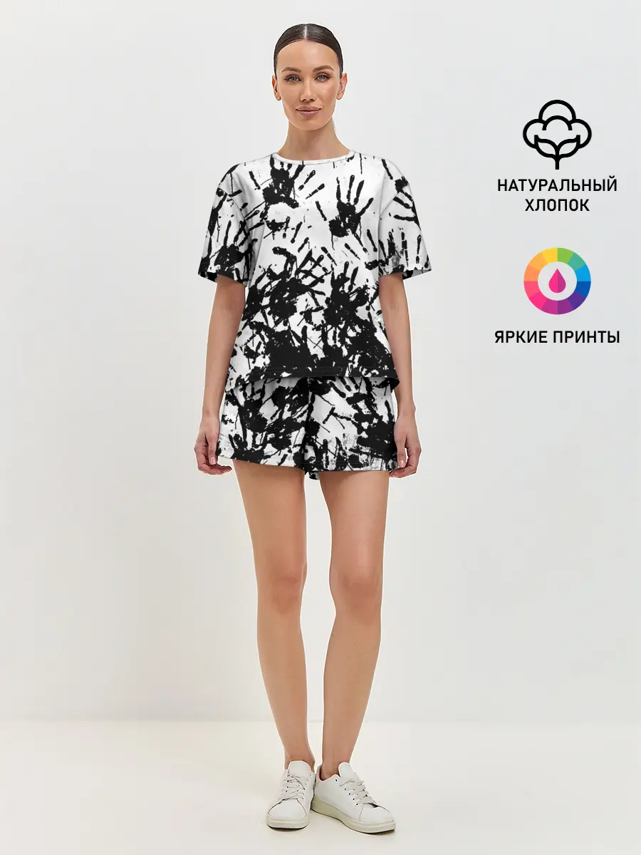 Женская пижама с шортами / Отпечатки - DEATH STRANDING