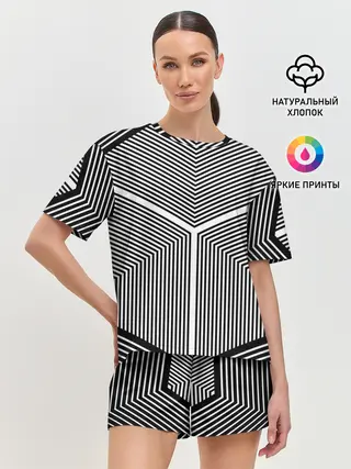 Женская пижама с шортами / Полосы