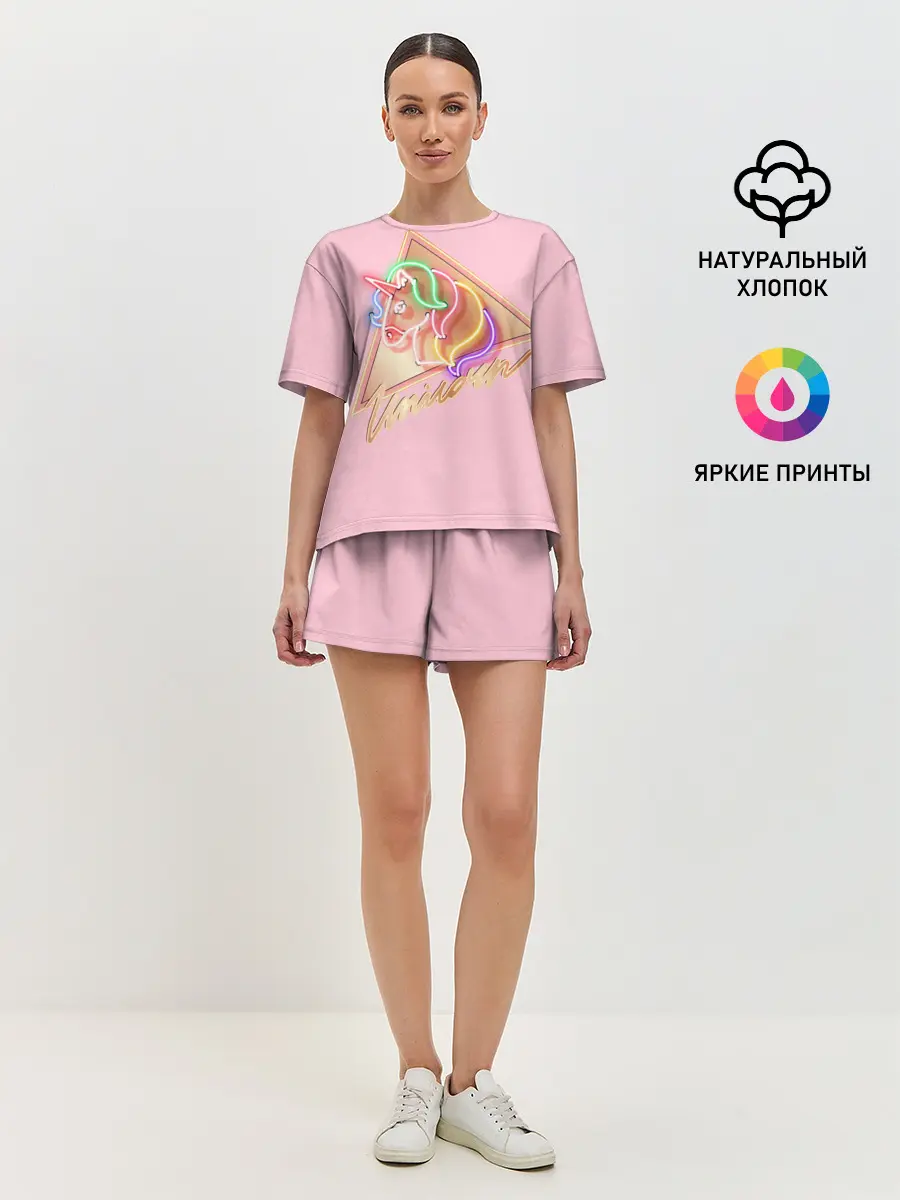Женская пижама с шортами / Единорог