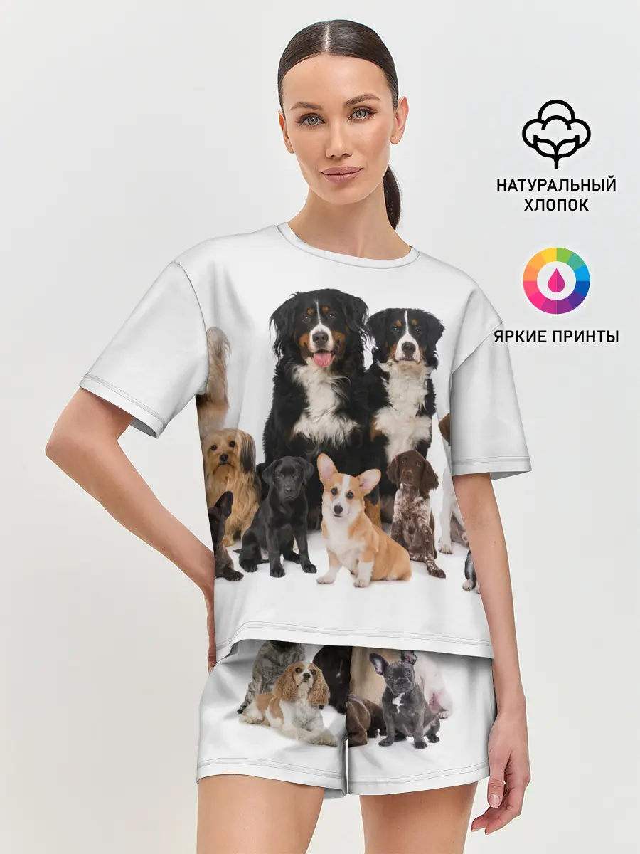 Женская пижама с шортами / Породистые собаки