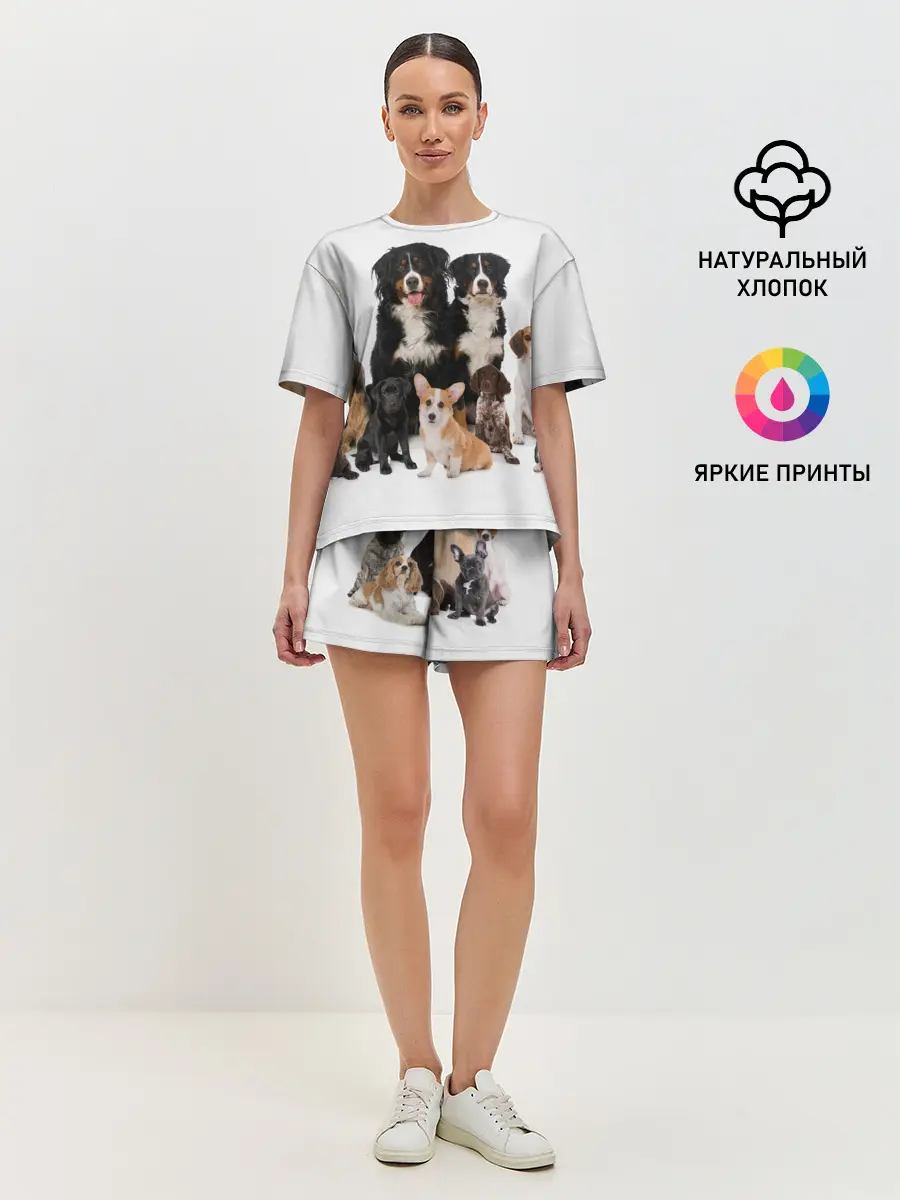 Женская пижама с шортами / Породистые собаки