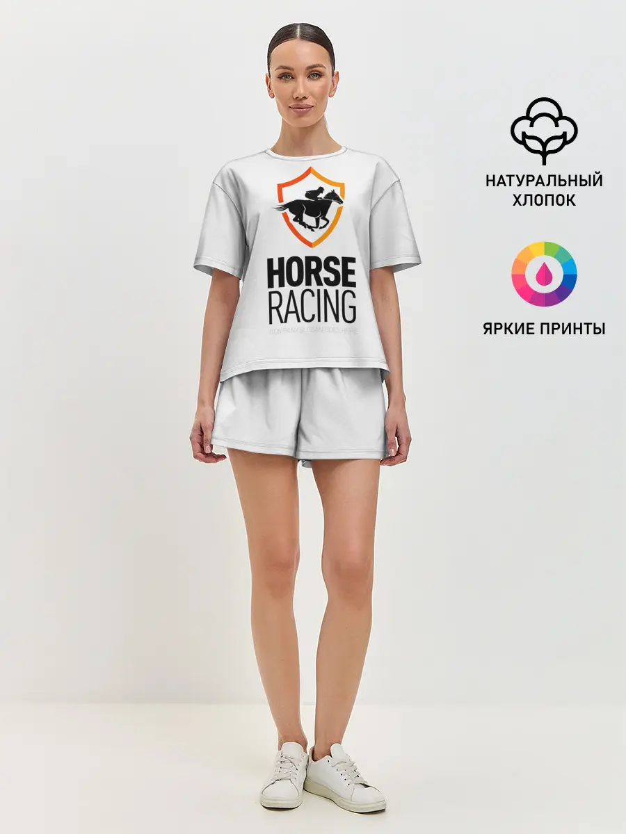 Женская пижама с шортами / Horse racing