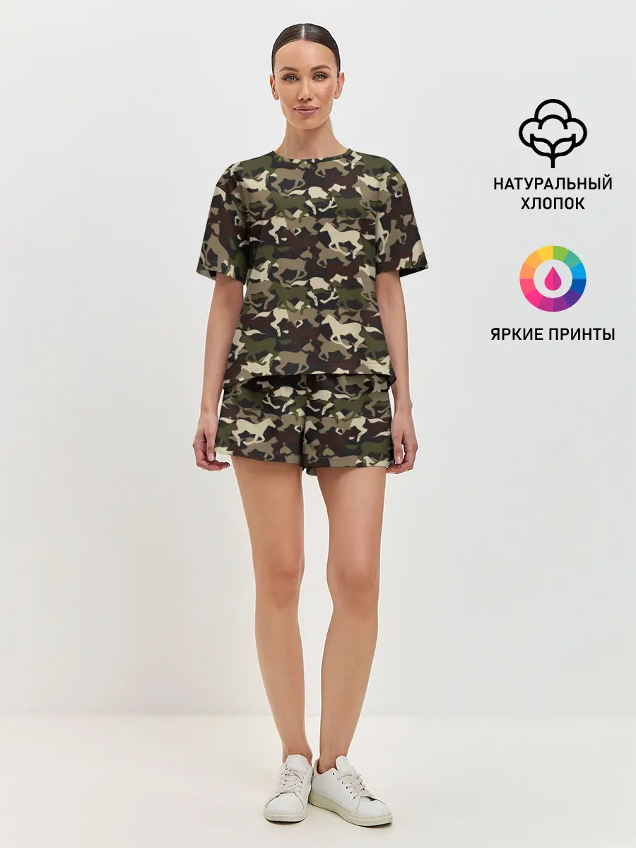 Женская пижама с шортами / Камуфляж